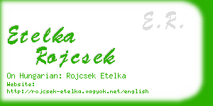 etelka rojcsek business card